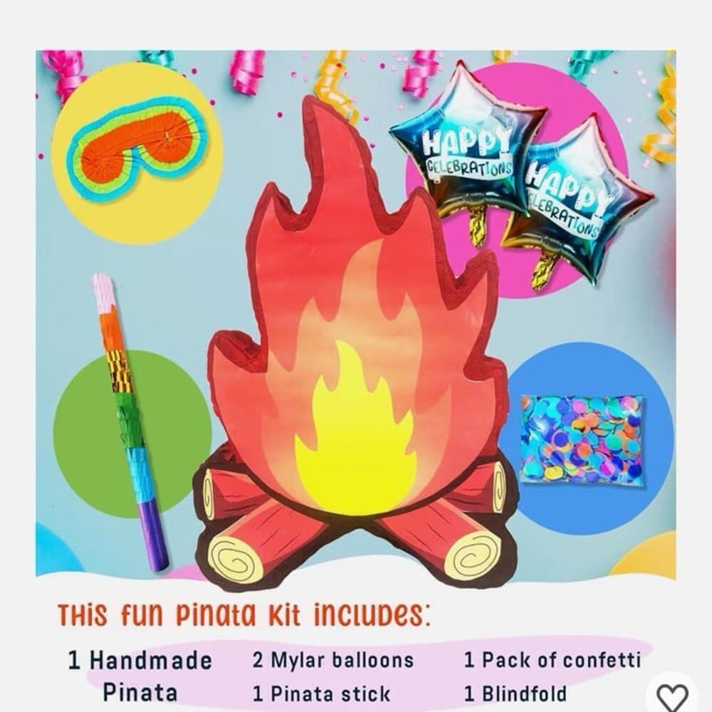 Campfire Pinatas,Perfect for Flame Party Birthdays,